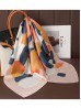 Silk Feeling Abstract Patterned Square Scarf Silk Feeling Abstract Patterned Square Scarf