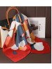 Silk Feeling Abstract Patterned Square Scarf
