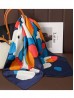 Silk Feeling Abstract Patterned Square Scarf