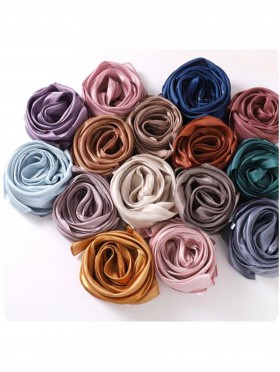 Solid Color Silk Feeling Scarf