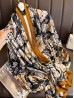 Premium Silk Feeling Light Green Floral Scarf