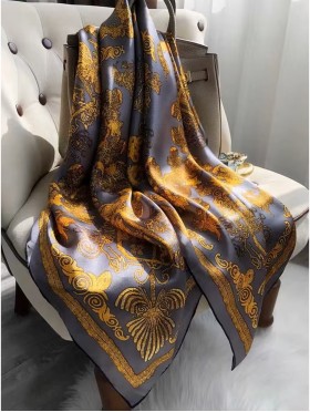 Premium Silk Feeling Floral Scarf