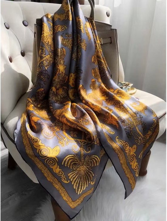 Premium Silk Feeling Floral Scarf