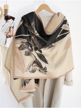 Floral Print Blanket Scarf 