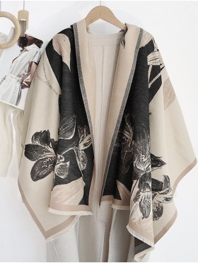 Floral Print Blanket Scarf 