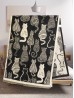 Cozy Cat Design Blanket Scarf