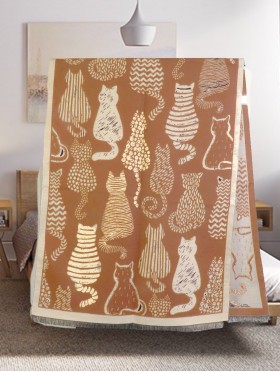 Cozy Cat Design Blanket Scarf