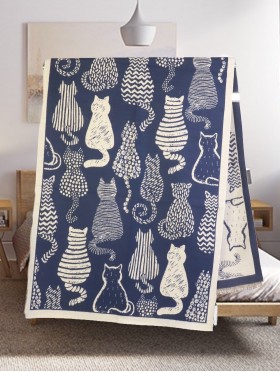 Cozy Cat Design Blanket Scarf