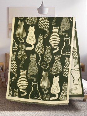 Cozy Cat Design Blanket Scarf