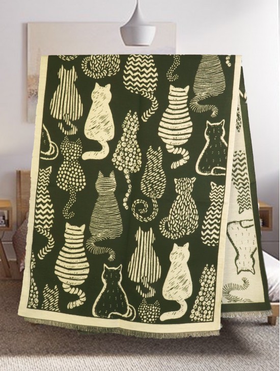 Cozy Cat Design Blanket Scarf