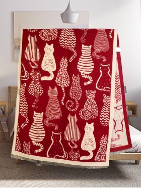 Cozy Cat Design Blanket Scarf