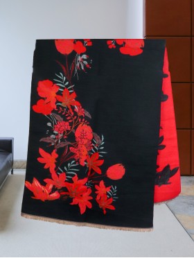 Reversible Floral Design Blanket Scarf