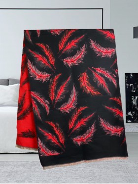 Reversible Feather Design Blanket Scarf