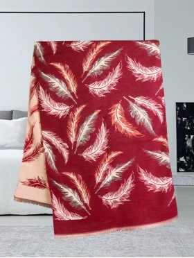 Reversible Feather Design Blanket Scarf