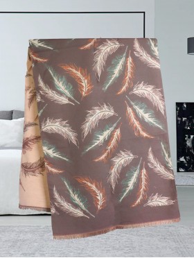 Reversible Feather Design Blanket Scarf