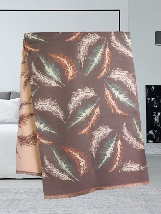 Reversible Feather Design Blanket Scarf