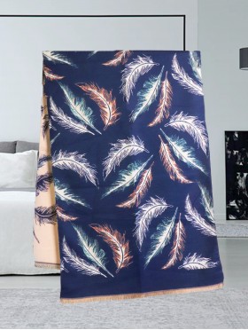 Reversible Feather Design Blanket Scarf
