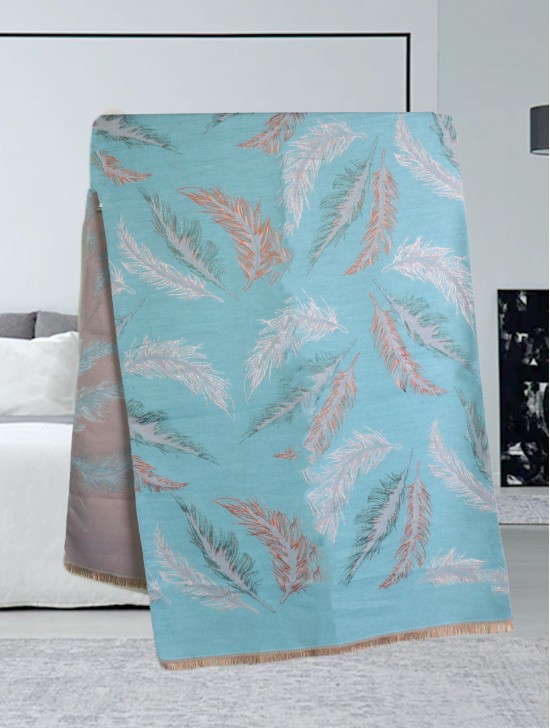 Reversible Feather Design Blanket Scarf