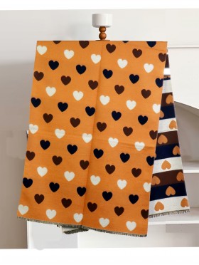 Reversible Heart Design Blanket Scarf