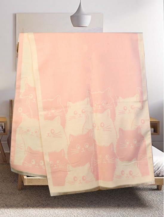 Cozy Cat Design Blanket Scarf Cozy Cat Design Blanket Scarf