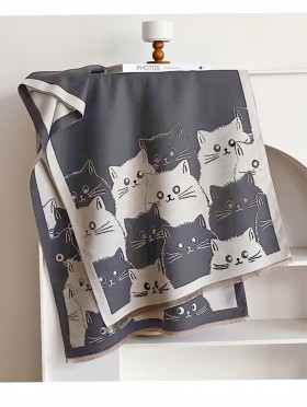 Cozy Cat Design Blanket Scarf