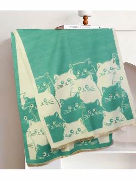 Cozy Cat Design Blanket Scarf