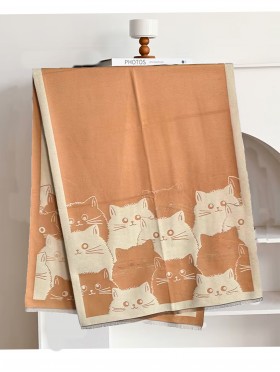 Cozy Cat Design Blanket Scarf