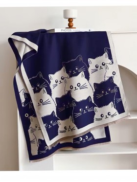 Cozy Cat Design Blanket Scarf