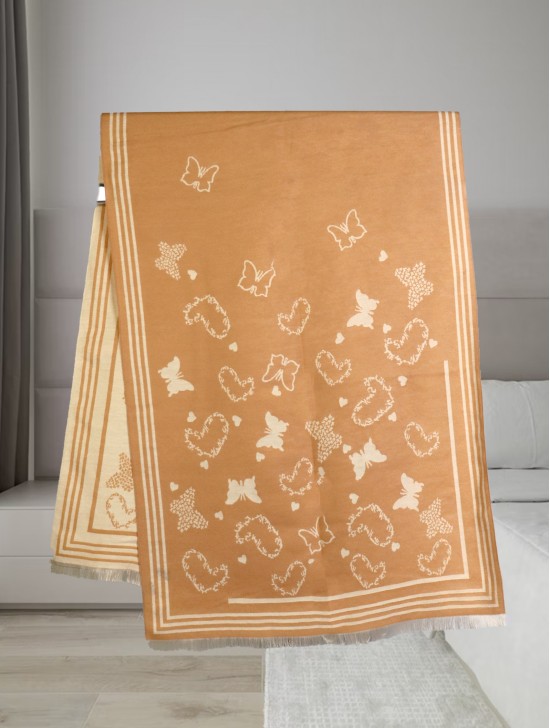 Butterfly & Hearts Design Blanket Scarf Butterfly & Hearts Design Blanket Scarf