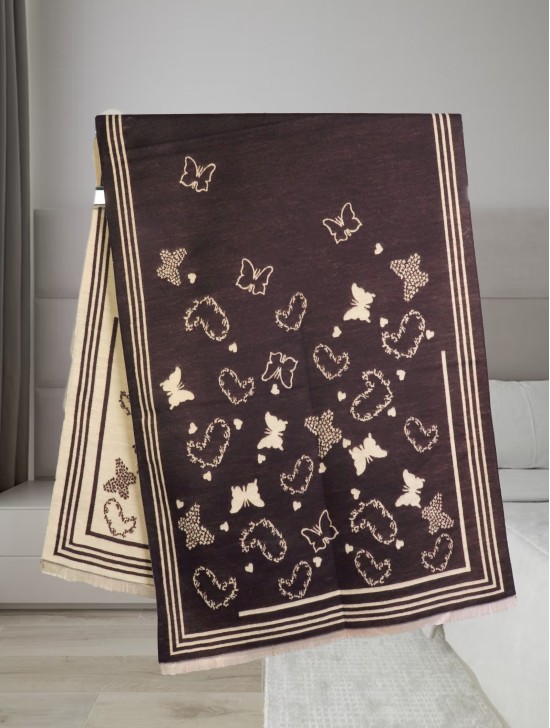 Butterfly & Hearts Design Blanket Scarf Butterfly & Hearts Design Blanket Scarf