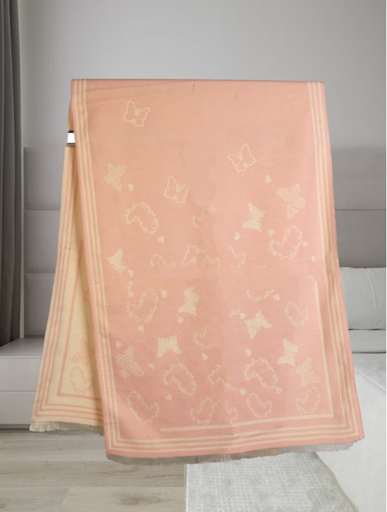 Butterfly & Hearts Design Blanket Scarf Butterfly & Hearts Design Blanket Scarf