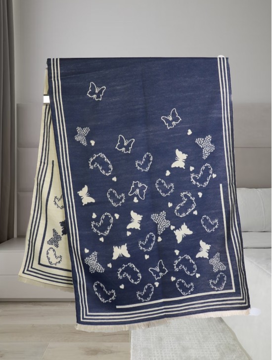Butterfly & Hearts Design Blanket Scarf Butterfly & Hearts Design Blanket Scarf