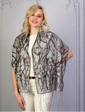 FLORAL MESH LONG FRINGE