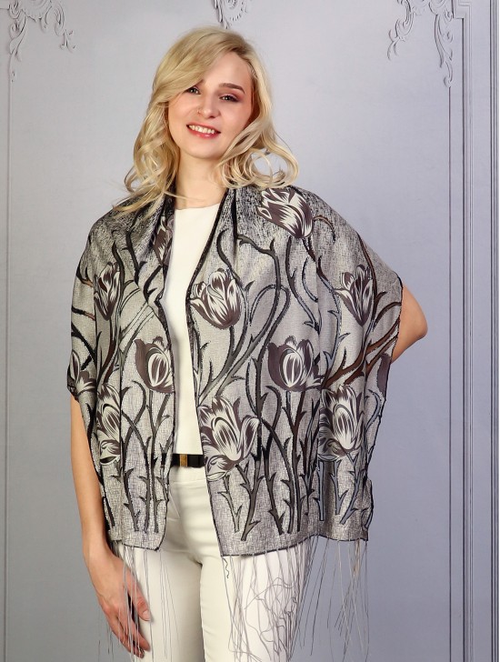 FLORAL MESH LONG FRINGE