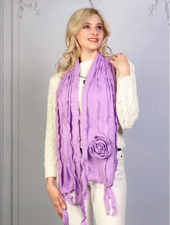 FLOWER AND RUFFLE SCARF