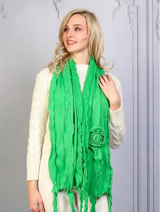 FLOWER AND RUFFLE SCARF