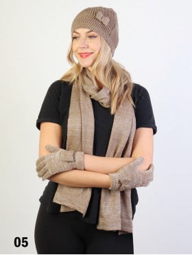 Fashion Bow-tie Knitted Set W/ (Scarf, Hat, Gloves)