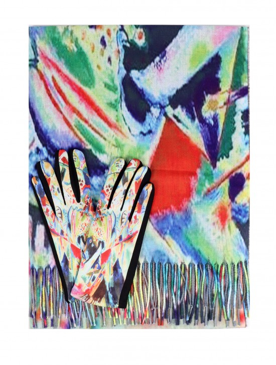 Oil Painting Design Glove + Scarf