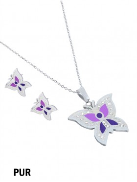 BUTTERFLY NECKLACE AND EARRING SET