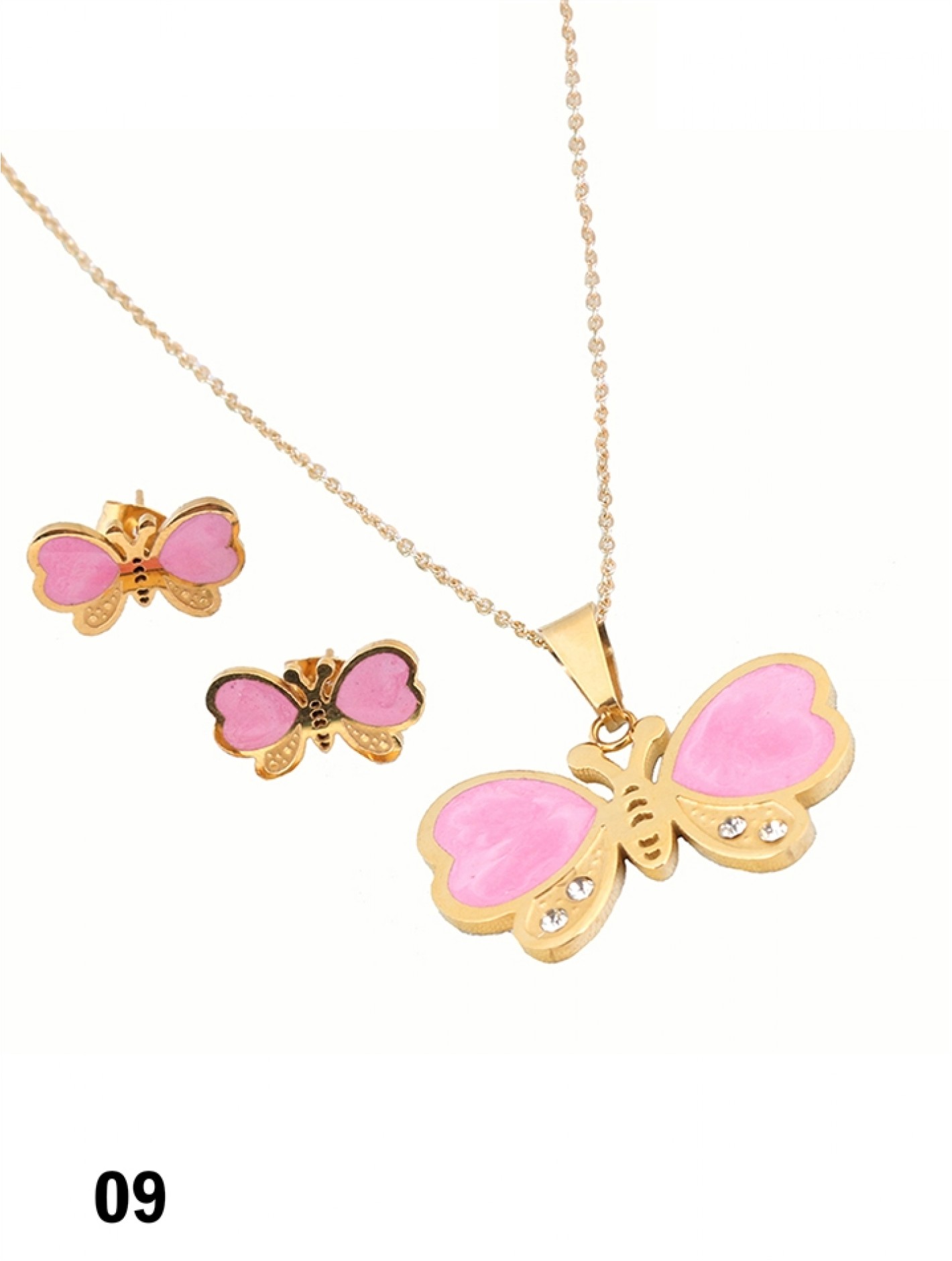 BUTTERFLY NECKLACE AND EARRING SET