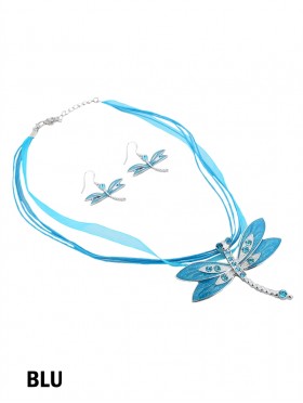 DRAGON FLY NECKLACE WITH EARRING SET