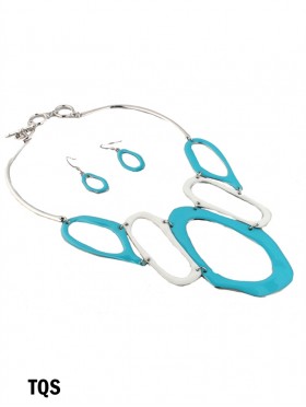 ABSTRACT STATEMENT NECKLACE WITH EARRING SET