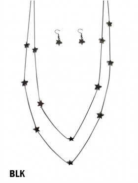Star Beads Double Layers W/Earrings