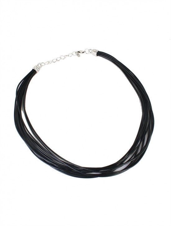 Multi Solid Black Necklace Chains (6 Pcs)