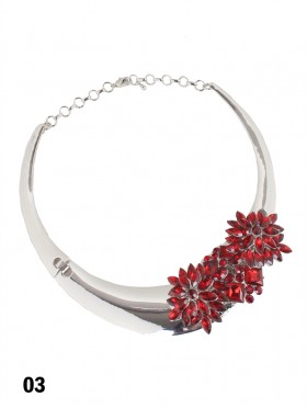 Rhinestone & Charms Flowers Necklace
