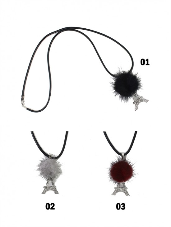 Rope Necklace W/ Paris Pendant