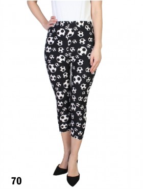 Soccer Ball Print Stretch Capri