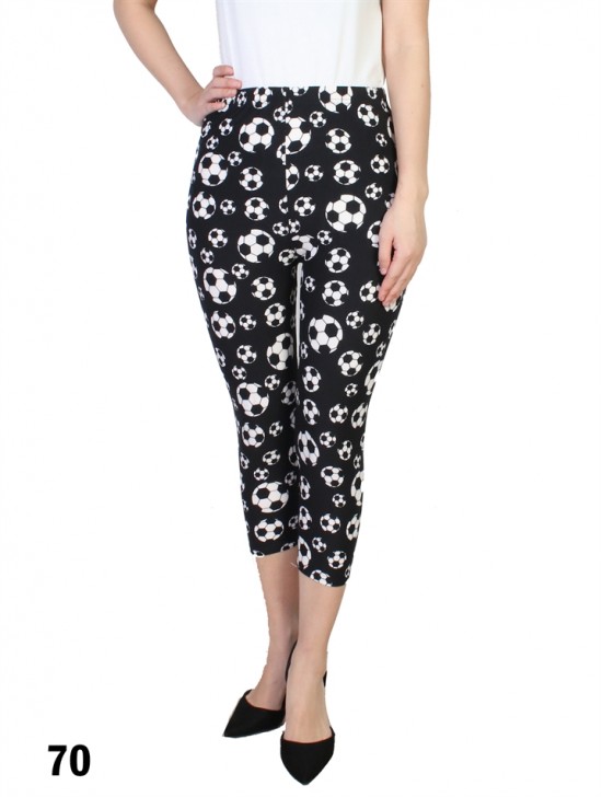 Soccer Ball Print Stretch Capri