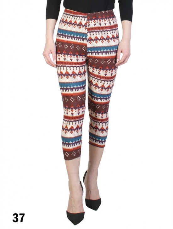 Tribal Print Capri Stretch Legging