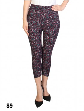 Flower Print Capri Stretch Legging